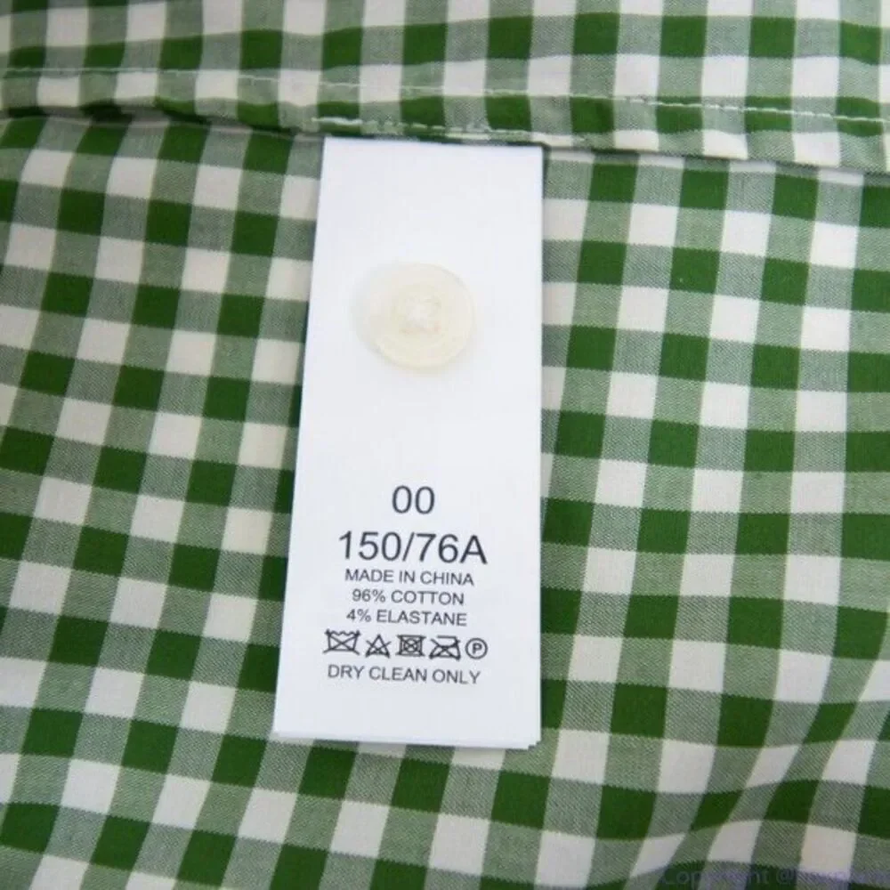NWT kate spade mini gingham button-front shirt, Green‎ & White